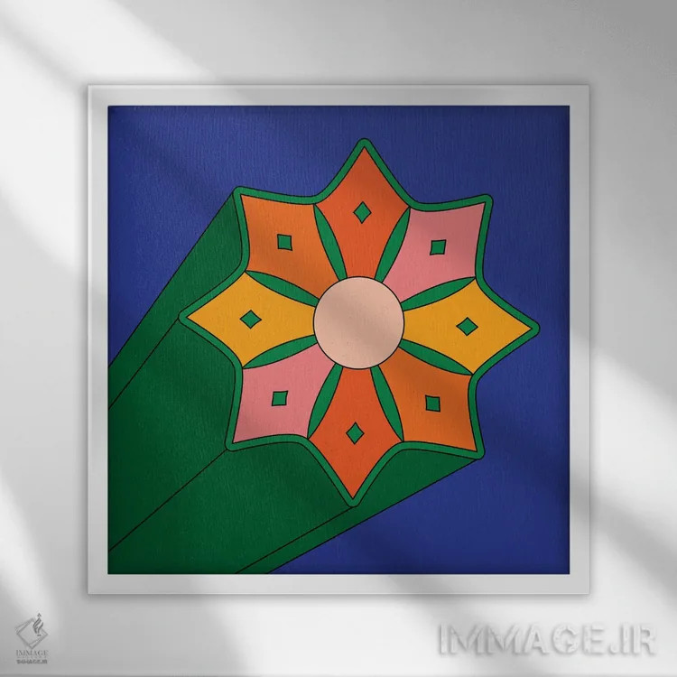 تابلو درخشش تابستانی ستاره اثر دیزاینز سرکا ۷۸ - نمای قابدار سفید