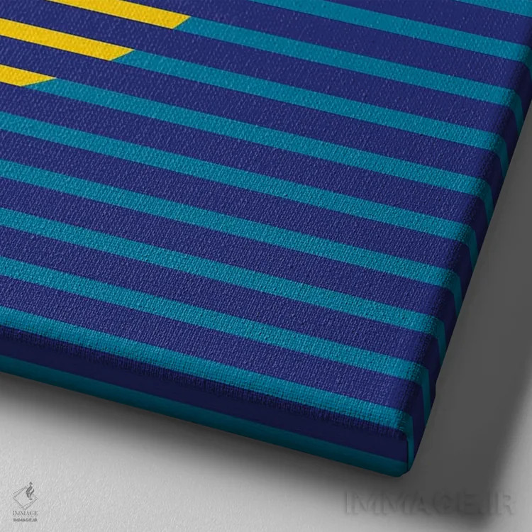 تابلو خورشید دو نیم زرد اثر دیزاینز سرکا ۷۸ - نمای نزدیک بافت بوم