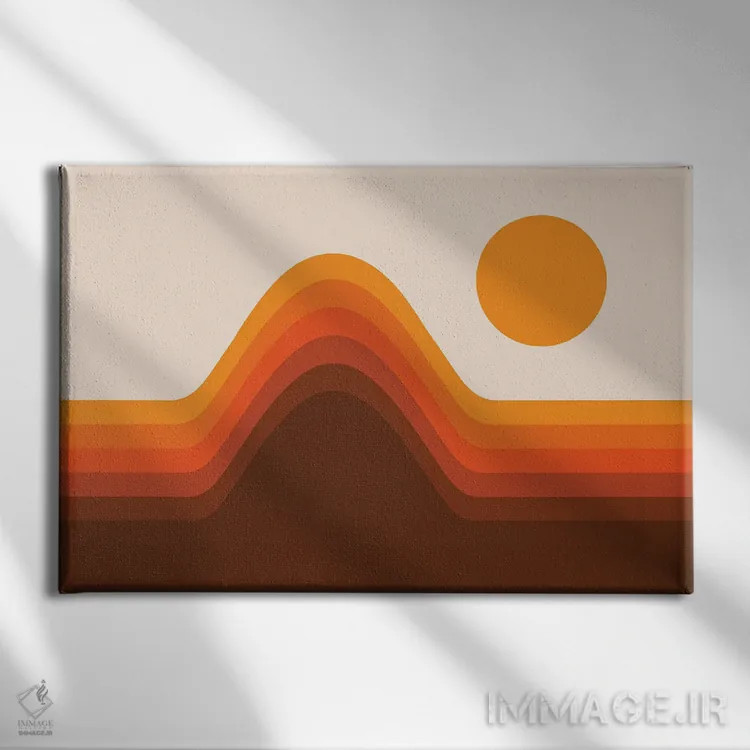 تابلو افق طلایی اثر دیزاینز سرکا ۷۸ - نمای روبهرو روی دیوار