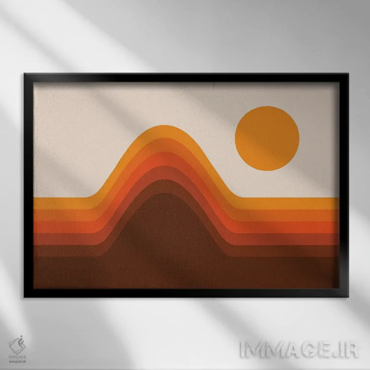 تابلو افق طلایی اثر دیزاینز سرکا ۷۸ - نمای قابدار مشکی