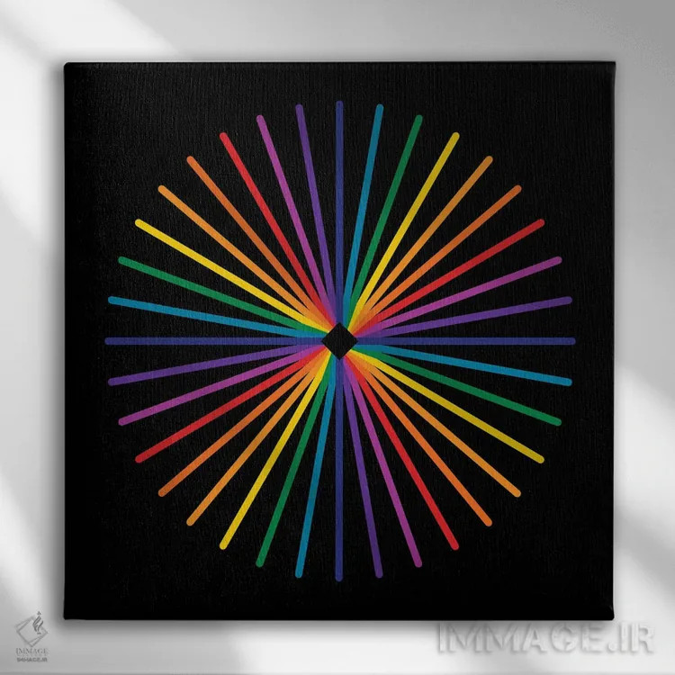 تابلو درخشش طیفی ستاره اثر دیزاینز سرکا ۷۸ - نمای روبهرو روی دیوار