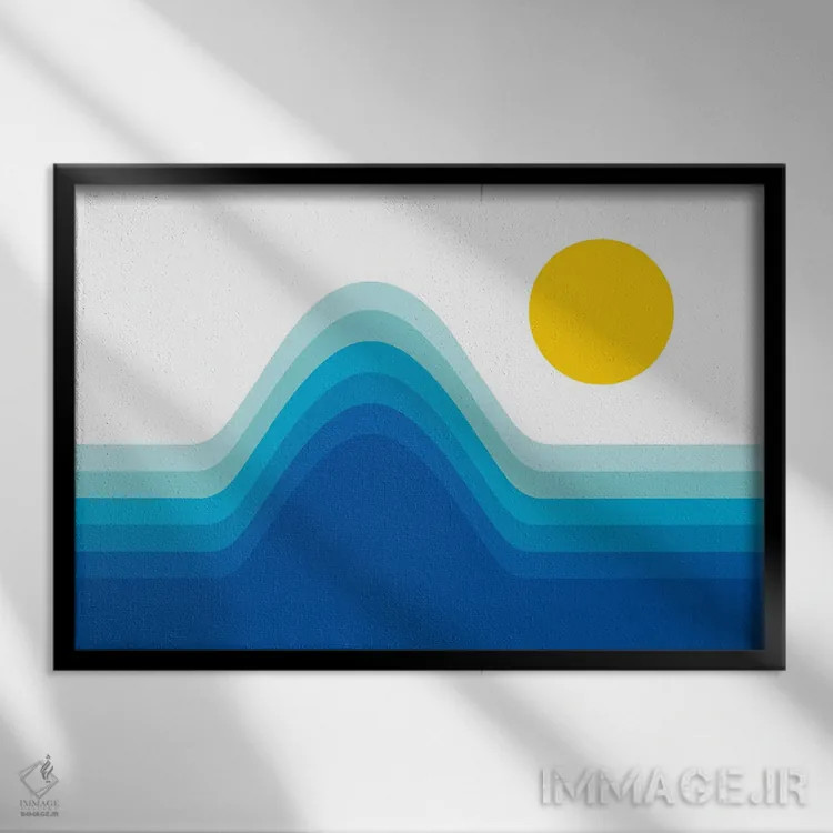 تابلو افق اقیانوس اثر دیزاینز سرکا ۷۸ - نمای قابدار مشکی
