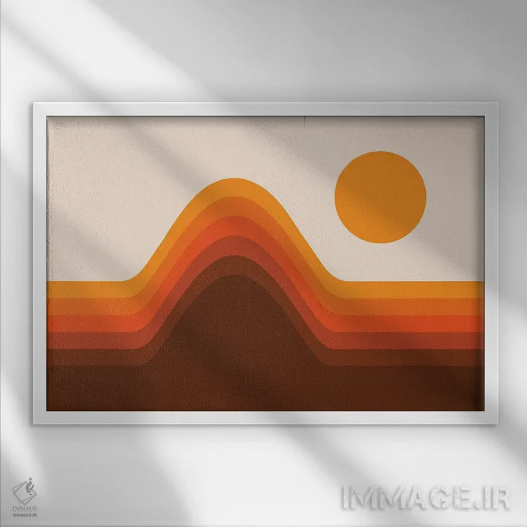 تابلو افق طلایی اثر دیزاینز سرکا ۷۸ - نمای قابدار سفید