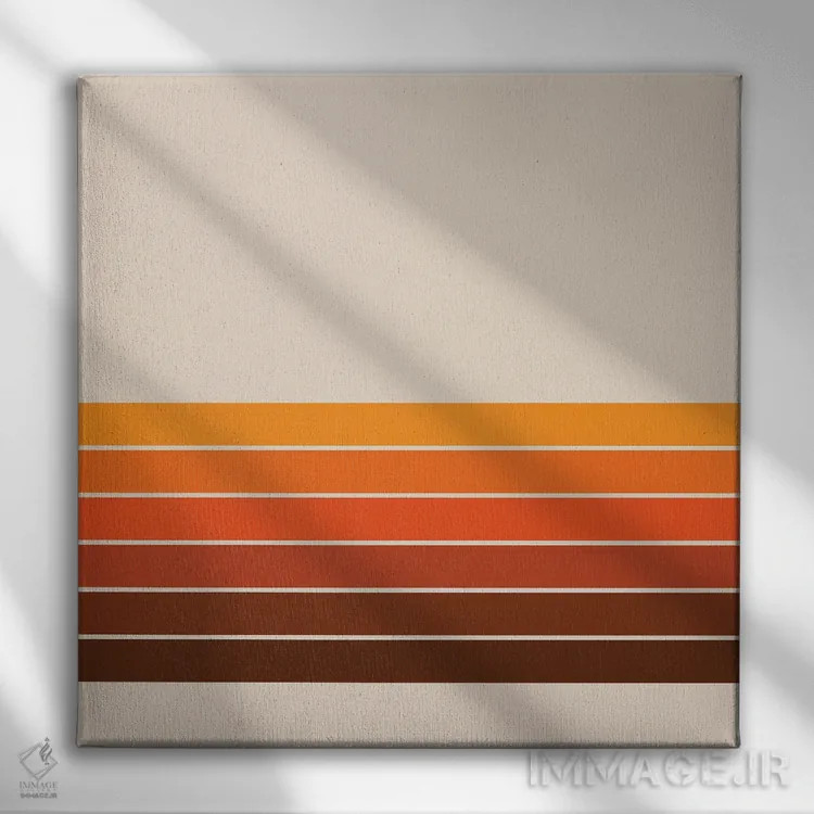 تابلو راهراههای بهار طلایی اثر دیزاینز سرکا ۷۸ - نمای روبهرو روی دیوار