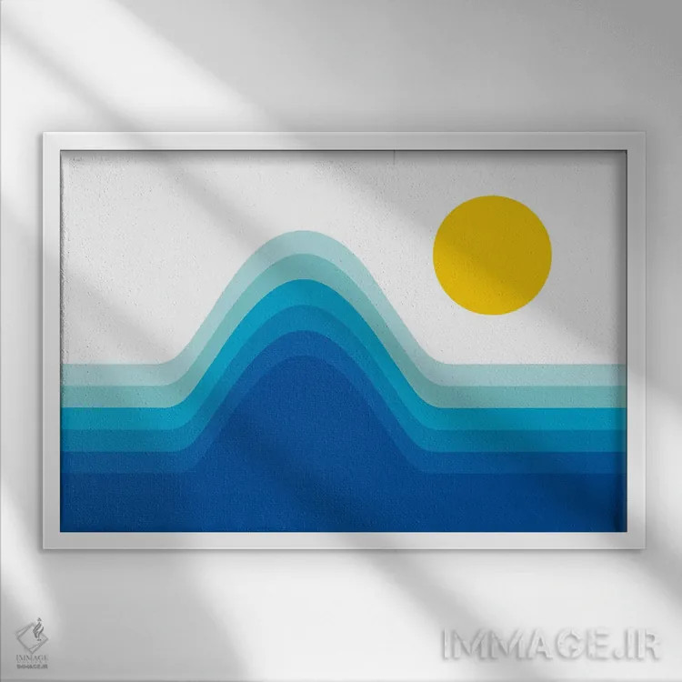 تابلو افق اقیانوس اثر دیزاینز سرکا ۷۸ - نمای قابدار سفید