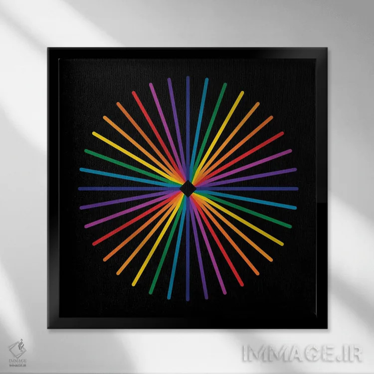 تابلو درخشش طیفی ستاره اثر دیزاینز سرکا ۷۸ - نمای قابدار مشکی