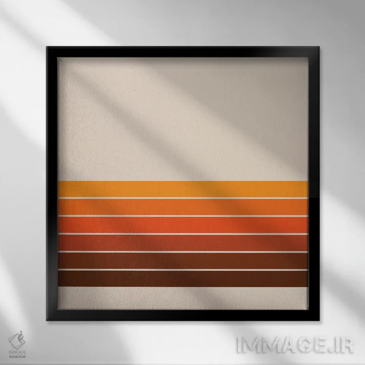 تابلو راهراههای بهار طلایی اثر دیزاینز سرکا ۷۸ - نمای قابدار مشکی