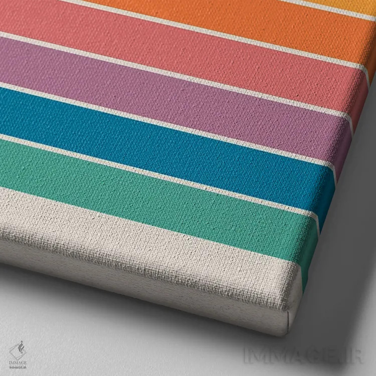 تابلو راهراههای بهاری بوکا اثر دیزاینز سرکا ۷۸ - نمای نزدیک بافت بوم