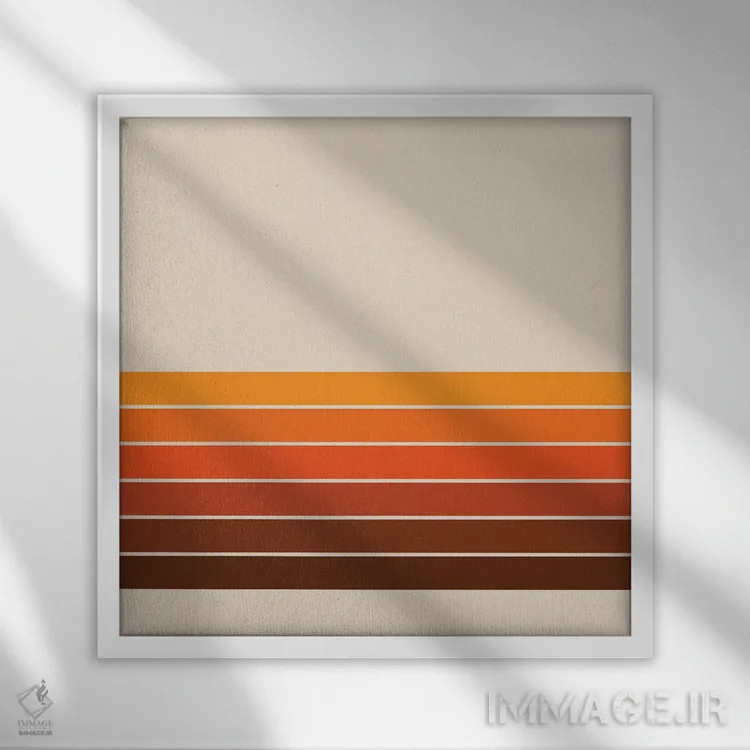 تابلو راهراههای بهار طلایی اثر دیزاینز سرکا ۷۸ - نمای قابدار سفید