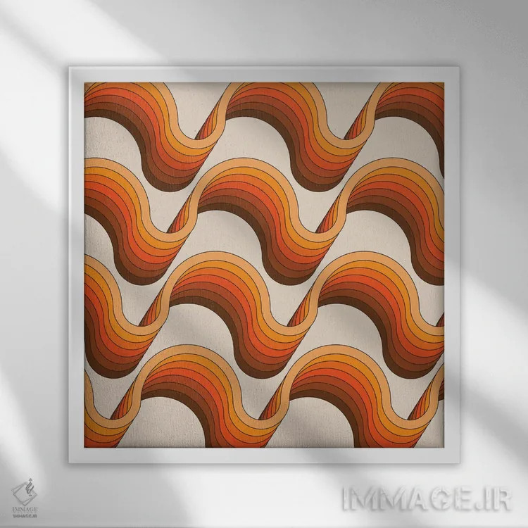 تابلو روبانهای طلایی اثر دیزاینز سرکا ۷۸ - نمای قابدار سفید