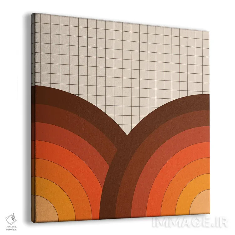 تابلو خطوط شبکهای کرمرنگ اثر دیزاینز سرکا ۷۸ - نمای پرسپکتیو محصول