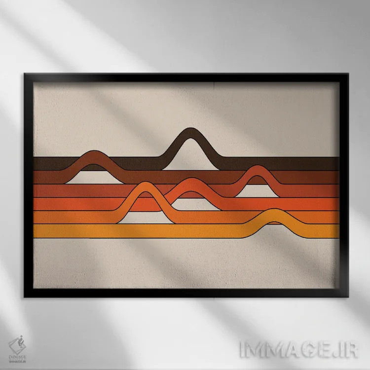 تابلو طول موج طلایی اثر دیزاینز سرکا ۷۸ - نمای قابدار مشکی