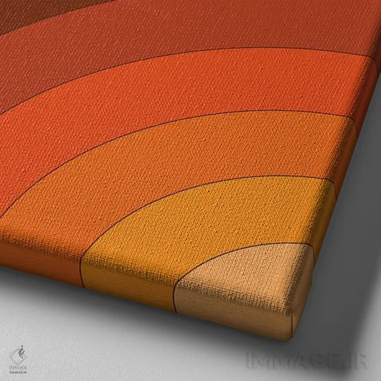 تابلو خطوط شبکهای کرمرنگ اثر دیزاینز سرکا ۷۸ - نمای نزدیک بافت بوم