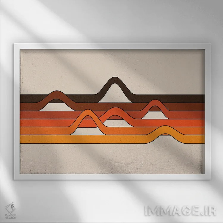 تابلو طول موج طلایی اثر دیزاینز سرکا ۷۸ - نمای قابدار سفید