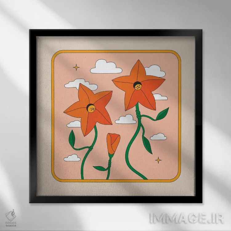 تابلو زمان تاک اثر دیزاینز سرکا ۷۸ - نمای قابدار مشکی