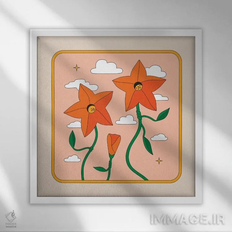 تابلو زمان تاک اثر دیزاینز سرکا ۷۸ - نمای قابدار سفید