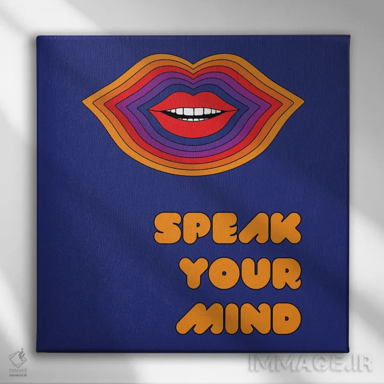 تابلو آنچه در ذهنت هست بگو اثر دیزاینز سرکا ۷۸ - نمای روبهرو روی دیوار