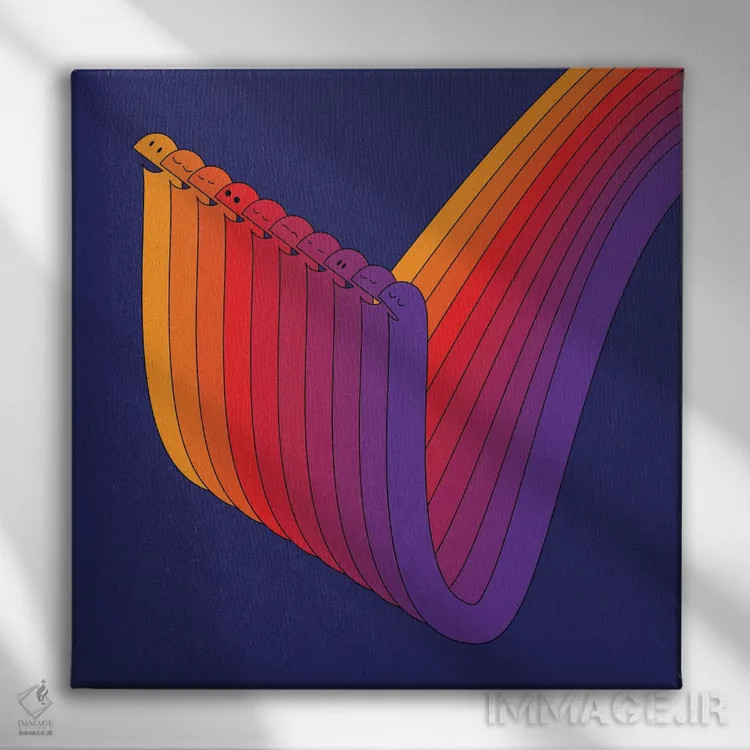 تابلو نخهای بامزه اثر دیزاینز سرکا ۷۸ - نمای روبهرو روی دیوار