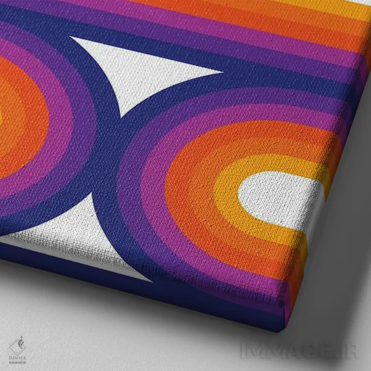 تابلو کمانهای جانبی اثر دیزاینز سرکا ۷۸ - نمای نزدیک بافت بوم