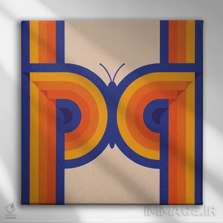 تابلو نوارهای پروانهای اثر دیزاینز سرکا ۷۸ - نمای روبهرو روی دیوار