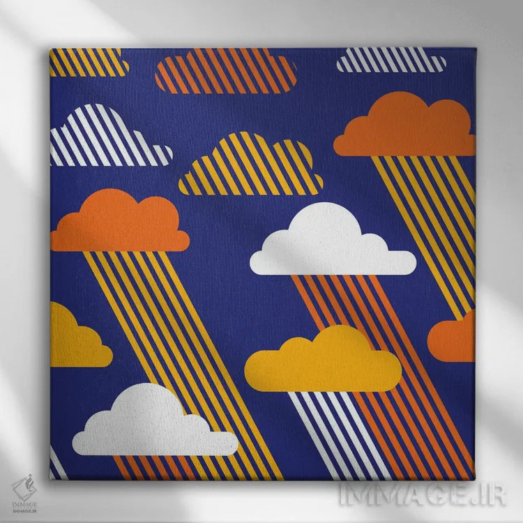 تابلو آسمانهای آبی اثر دیزاینز سرکا ۷۸ - نمای روبهرو روی دیوار