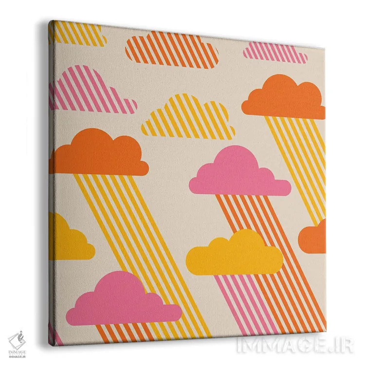 تابلو آسمانهای صورتی اثر دیزاینز سرکا ۷۸ - نمای پرسپکتیو محصول