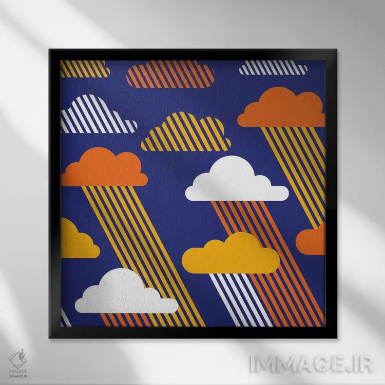 تابلو آسمانهای آبی اثر دیزاینز سرکا ۷۸ - نمای قابدار مشکی