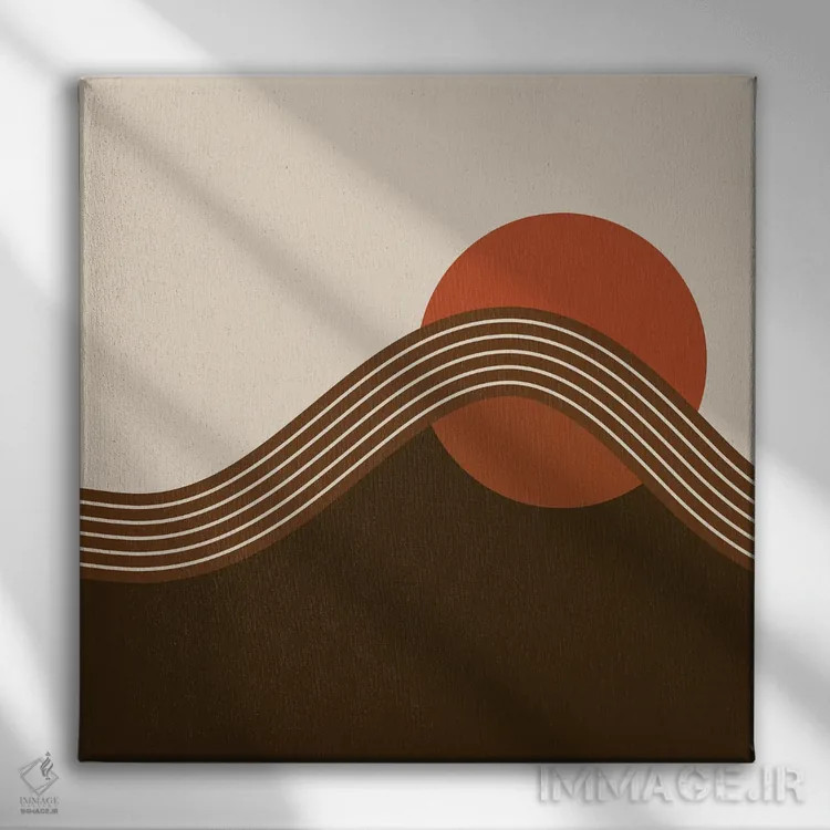 تابلو راهراههای غروب کاکائو اثر دیزاینز سرکا ۷۸ - نمای روبهرو روی دیوار