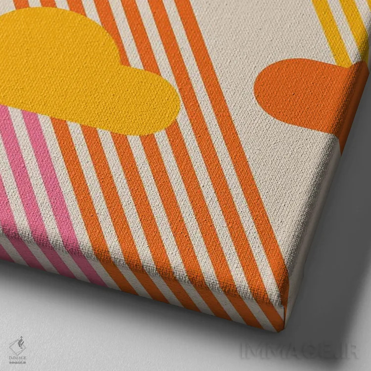 تابلو آسمانهای صورتی اثر دیزاینز سرکا ۷۸ - نمای نزدیک بافت بوم