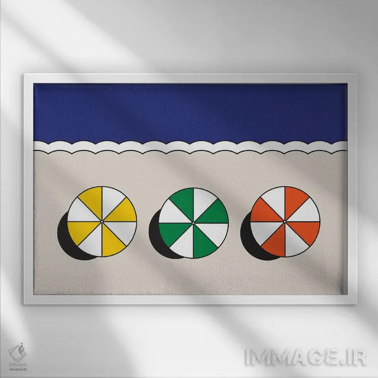 تابلو خط ساحلی اثر دیزاینز سرکا ۷۸ - نمای قابدار سفید