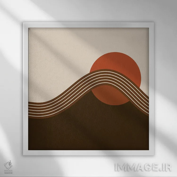 تابلو راهراههای غروب کاکائو اثر دیزاینز سرکا ۷۸ - نمای قابدار سفید