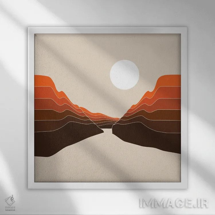 تابلو درهٔ گرگومیش بیابان اثر دیزاینز سرکا ۷۸ - نمای قابدار سفید