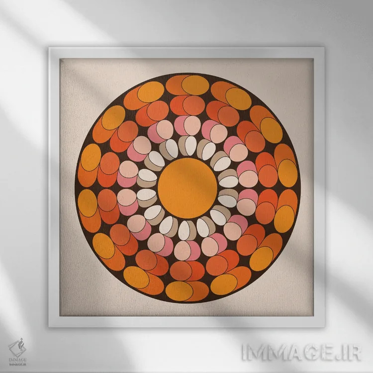 تابلو چرخش دیزی اثر دیزاینز سرکا ۷۸ - نمای قابدار سفید