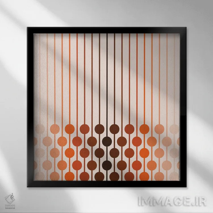 تابلو ششتایی گرگومیش بیابان اثر دیزاینز سرکا ۷۸ - نمای قابدار مشکی