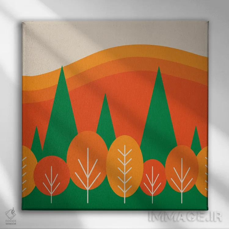 تابلو صحنه پاییزی اثر دیزاینز سرکا ۷۸ - نمای روبهرو روی دیوار