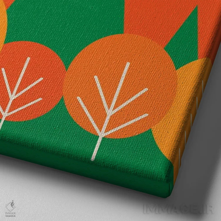 تابلو صحنه پاییزی اثر دیزاینز سرکا ۷۸ - نمای نزدیک بافت بوم