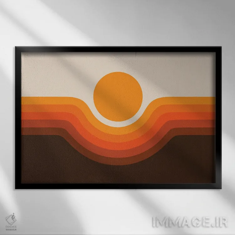 تابلو دره طلایی اثر دیزاینز سرکا ۷۸ - نمای قابدار مشکی