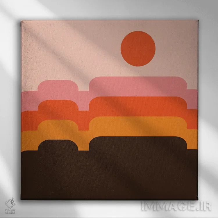 تابلو تپههای عسلی اثر دیزاینز سرکا ۷۸ - نمای روبهرو روی دیوار