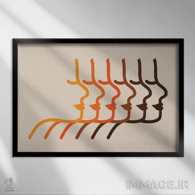 تابلو سایهنماهای طلایی اثر دیزاینز سرکا ۷۸ - نمای قابدار مشکی
