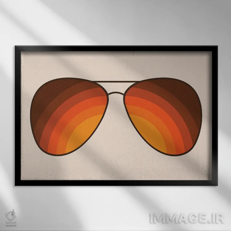 تابلو سایههای طلایی اثر دیزاینز سرکا ۷۸ - نمای قابدار مشکی