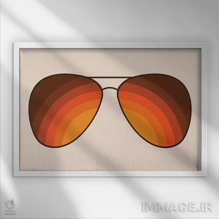 تابلو سایههای طلایی اثر دیزاینز سرکا ۷۸ - نمای قابدار سفید