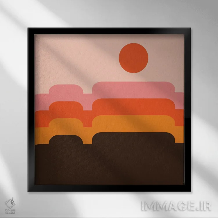 تابلو تپههای عسلی اثر دیزاینز سرکا ۷۸ - نمای قابدار مشکی