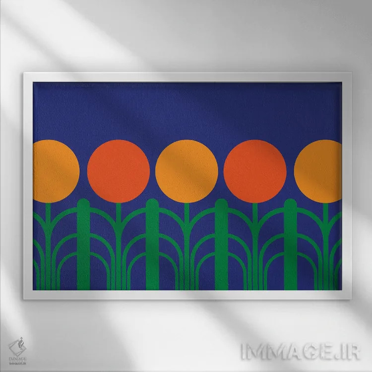 تابلو شکوفههای ژوئن اثر دیزاینز سرکا ۷۸ - نمای قابدار سفید