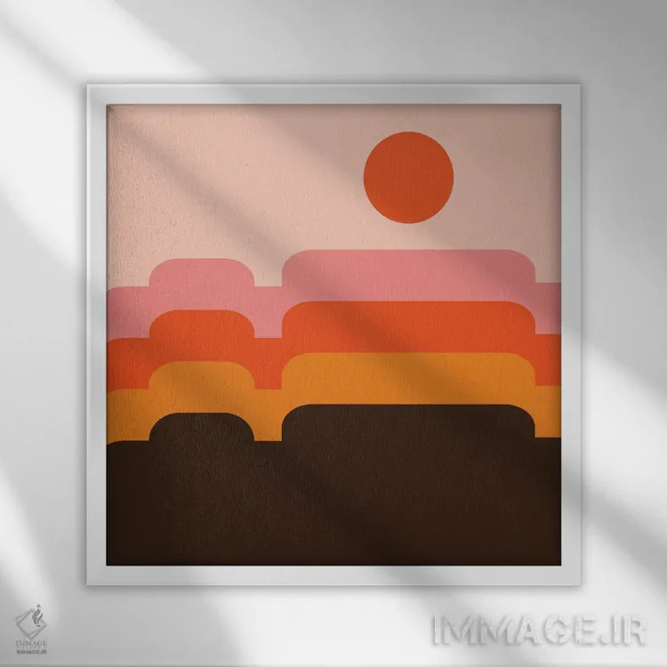 تابلو تپههای عسلی اثر دیزاینز سرکا ۷۸ - نمای قابدار سفید