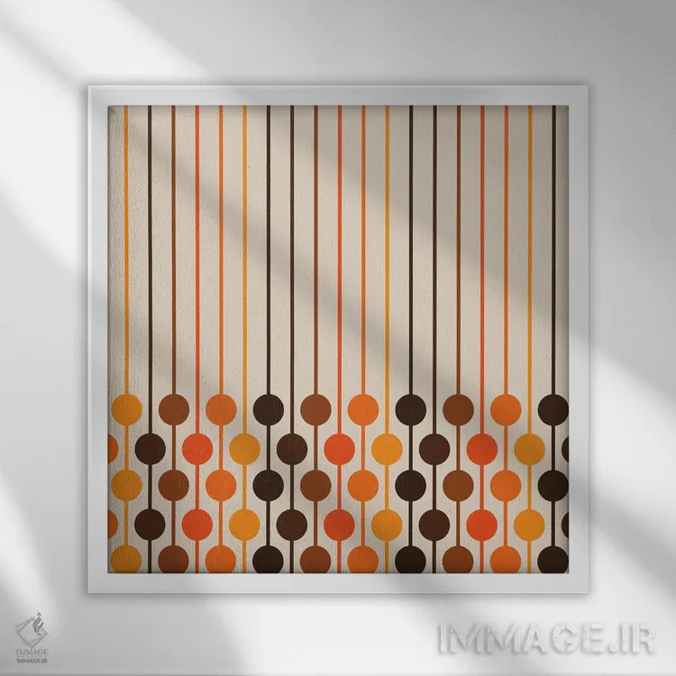 تابلو ششتایی طلایی اثر دیزاینز سرکا ۷۸ - نمای قابدار سفید