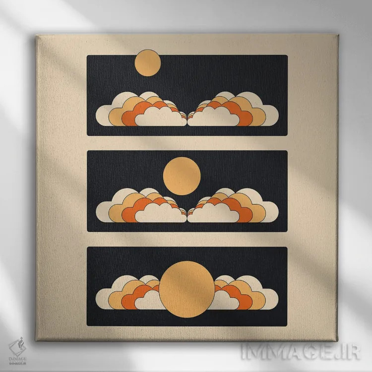 تابلو طلوع ماه اثر دیزاینز سرکا ۷۸ - نمای روبهرو روی دیوار