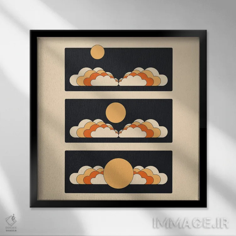 تابلو طلوع ماه اثر دیزاینز سرکا ۷۸ - نمای قابدار مشکی