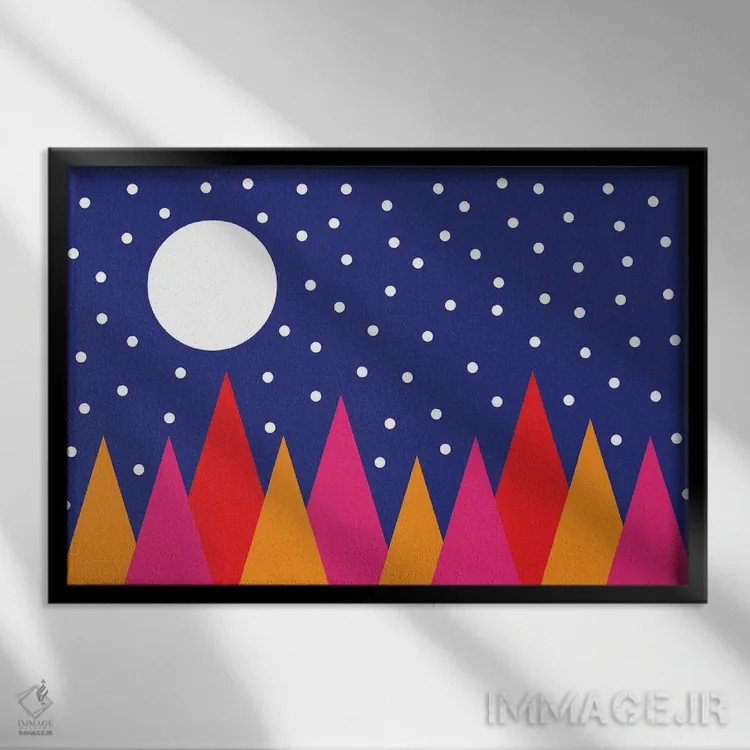 تابلو کاجهای نورماهخورده اثر دیزاینز سرکا ۷۸ - نمای قابدار مشکی