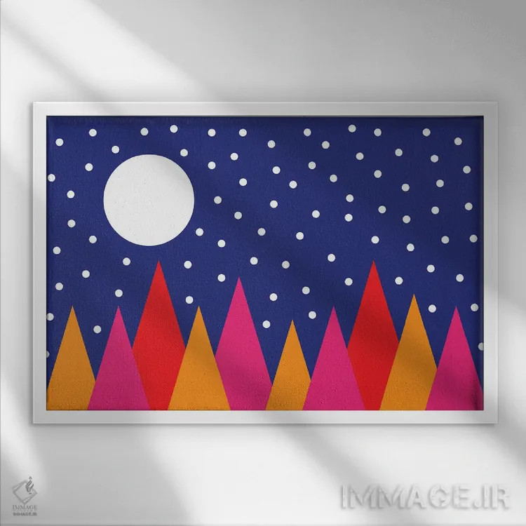 تابلو کاجهای نورماهخورده اثر دیزاینز سرکا ۷۸ - نمای قابدار سفید