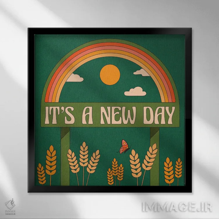 تابلو روز نو اثر دیزاینز سرکا ۷۸ - نمای قابدار مشکی